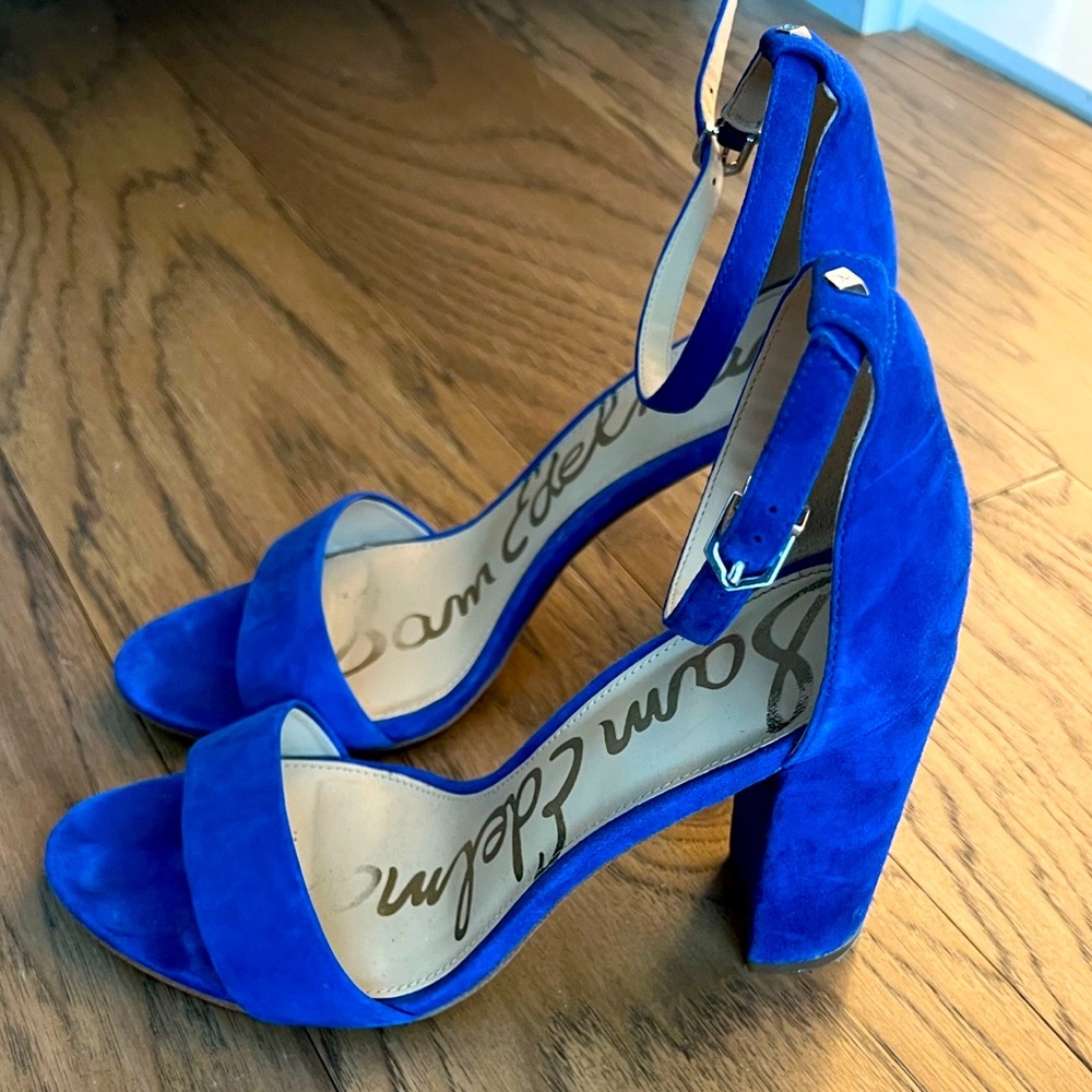 Sam Edelman Royal Blue Yaro Ankle Strap Sandal Heel 9.5